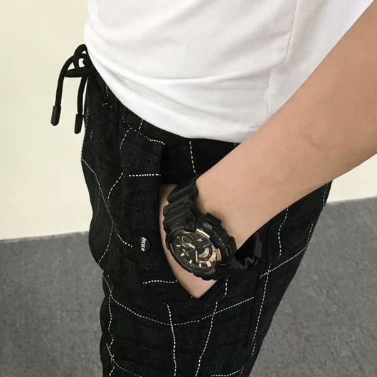 Pantalones Casuales Cuadros Hombre Estilo Coreano Slim Harem Ajustados Moda Trendy - Image 3