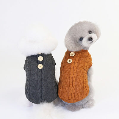 Chaleco Tejido de Algodón para Perros Pequeños - Suéter Cálido y Cómodo