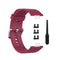 Pulseira De Couro Vermelho Vinho Com Aço Inoxidável Prateado