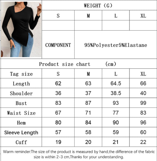 Blusa Versátil de Cuello Oblicuo para Otoño e Invierno - Manga Larga Cómoda - Image 7