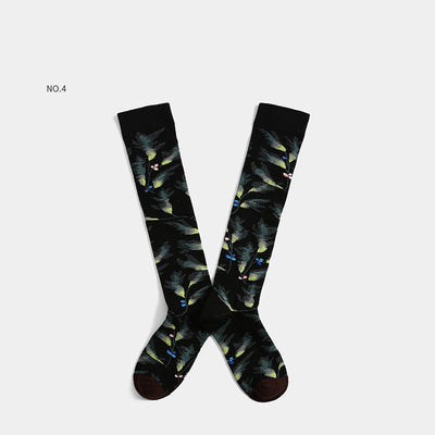 Calcetines de Skate Jacquard Rojo Neto Estilo Europeo - Image 9