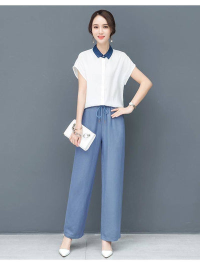 Pantalones Lyocell de Pierna Ancha Cintura Alta para Mujer - Image 3