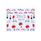 Set de Stickers de Uñas Adhesivas Diseño Osito Amor, Labios Rojos y Marca de Agua