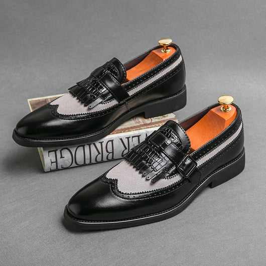 Zapatos Casuales Grandes Talla Extra con Punta Aguda y Flecos Modernos - Image 15