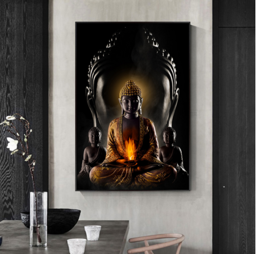 Cuadro Buda Moderno para Pared - Lienzo Decorativo con Arte Budista