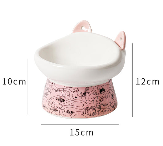 Comedero Elevado para Gatos Cerámico con Protección Antivolcamiento - Image 3