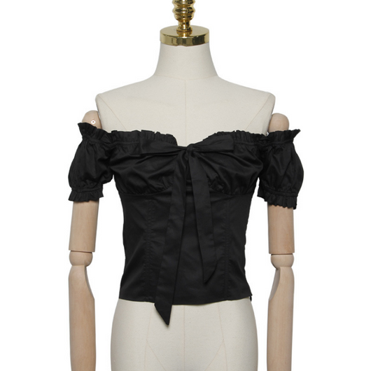 Blusa Elegante con Lazo y Hombros Descubiertos - Image 5