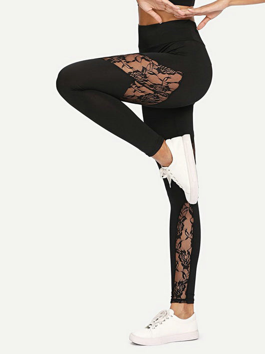 Pantalones de Yoga Deportivos con Encaje Perspectiva - Image 5