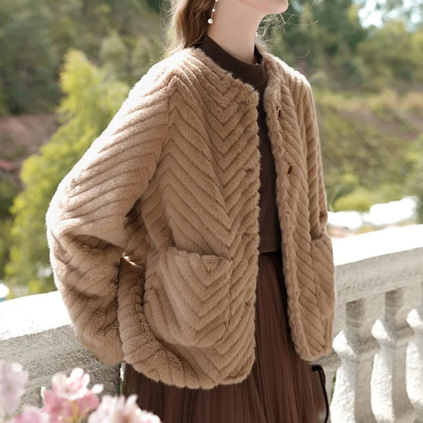 Abrigo Peludo Casual para Mujer - Otoño e Invierno
