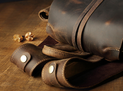 Mochila de Viaje Vintage en Cuero Crazy Horse para Hombre - Image 10