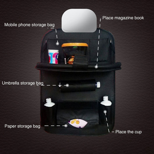 Organizador Multifuncional para Auto con Mesa Plegable y Cuero PU - Image 13