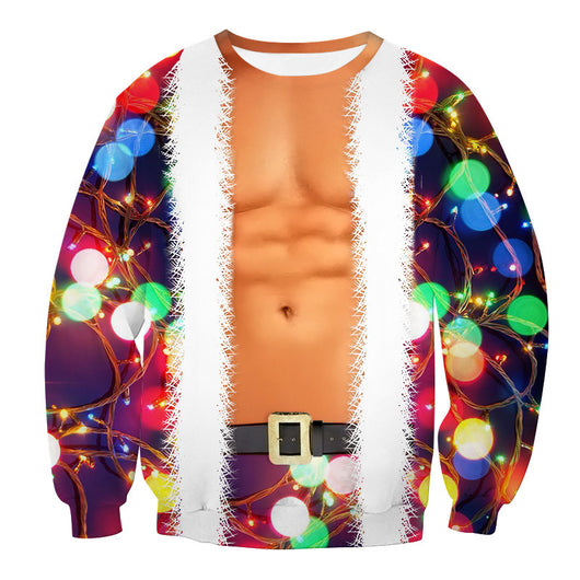 Sudadera Navideña Papá Noel 3D Manga Larga Cuello Redondo Oversize - Image 18