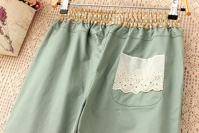 Pantalones de Algodón y Lino con Bordado Japonés para Mujer - Image 22