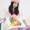 Camiseta Estampada Tigre Adorable con Cabeza Inclinada - Manga Corta