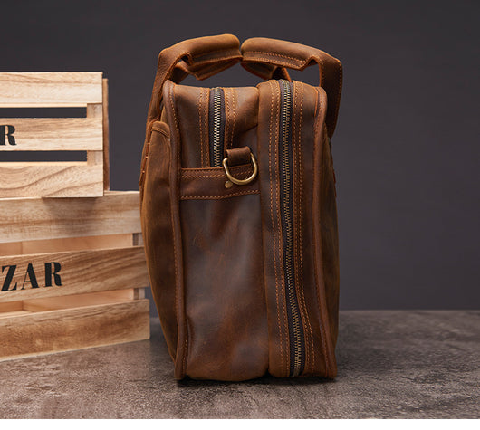 Maletín Ejecutivo de Cuero Crazy Horse Vintage - Gran Capacidad para Hombre - Image 11