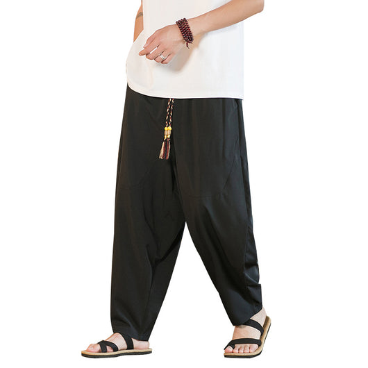Pantalón Harem Yamamoto Yaosi Estilo Chino en Seda de Hielo para Hombre - Image 5