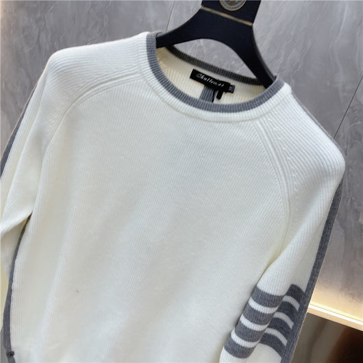 Suéter de Cuello Redondo a Rayas - Pullover Versátil para Hombre Joven - Image 25