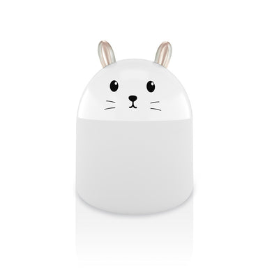 Cute sky blue and white mini USB rabbit humidifier with gold ears, ideal for home or office aromatherapy. - Image 4