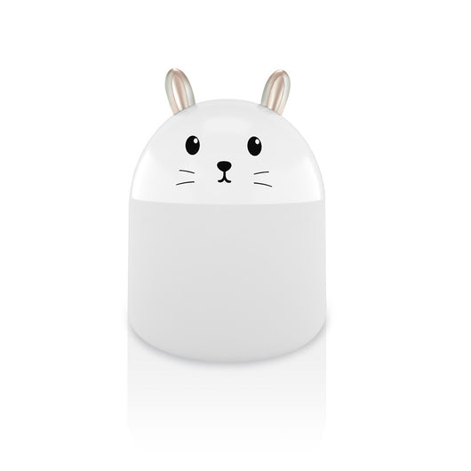 Cute sky blue and white mini USB rabbit humidifier with gold ears, ideal for home or office aromatherapy. - Image 4