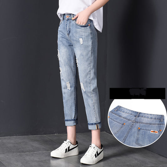 Pantalones Harem Cintura Alta con Rotos para Mujer