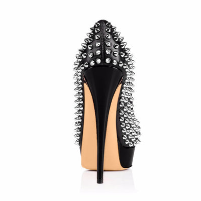 Tacones Altos Mujer Estilo Europeo con Remaches - Talla Grande - Image 9