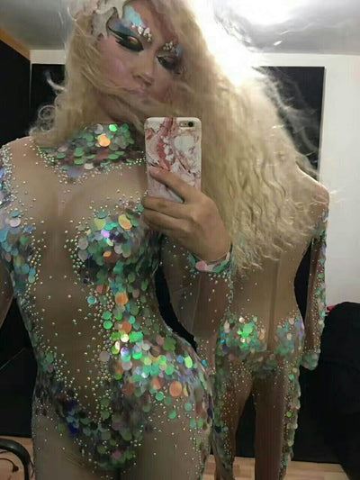 Traje de Baño Sirena Enterizo con Escote Alto - Image 10