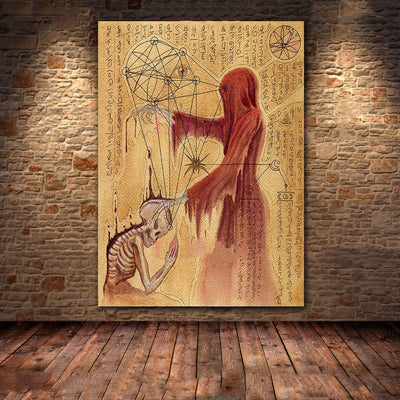 Cuadro Lienzo de Arte Geométrico Sagrado con Demonio Oscuro - Image 13