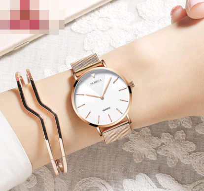 Reloj de Malla para Mujer Resistente al Agua - Cuarzo Personalizable