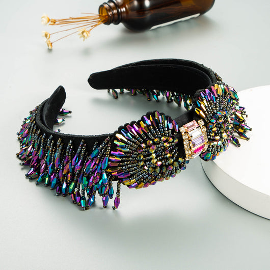 Diadema Cristal Barroco con Flecos Laterales Ancho - Image 7