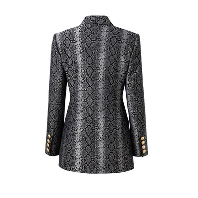 Saco de Dos Botones con Patrón Jacquard Piel - Primavera Otoño - Image 12