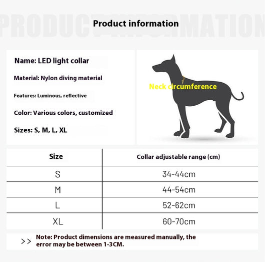 Collar Luminoso USB para Perros con Banda Reflectante y Impresión LED - Image 7