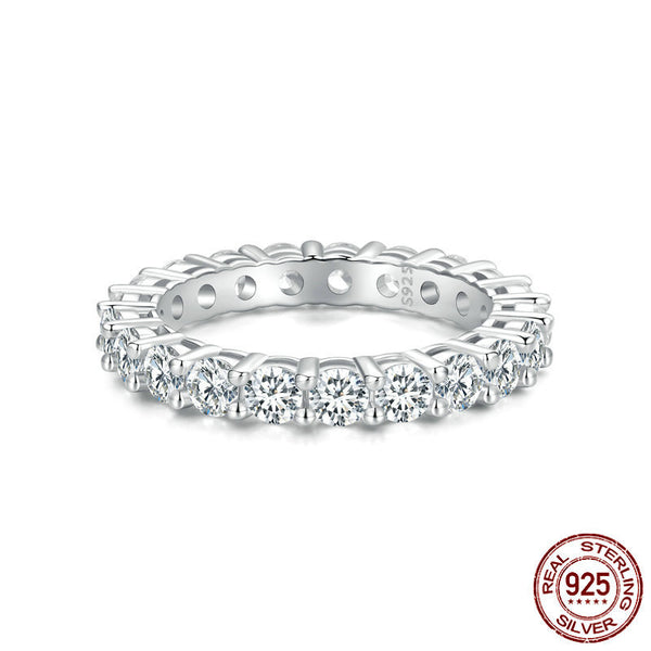 Anillo de Mosonita con Diamantes Brillantes Pareados - Image 3