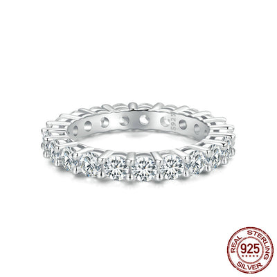 Anillo de Mosonita con Diamantes Brillantes Pareados - Image 3