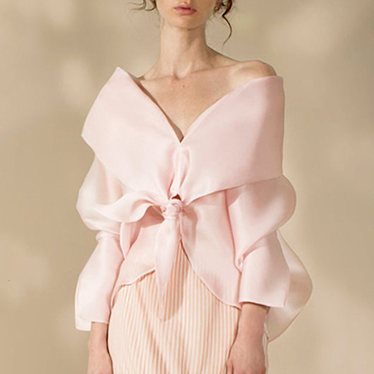 Blusa Suelta con Escote V Irregular Multiuso - Image 18