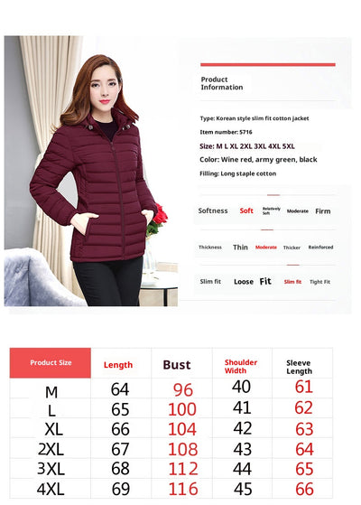 Chaqueta Acolchada de Plumas para Mujer Talla Grande Corte Slim - Image 6