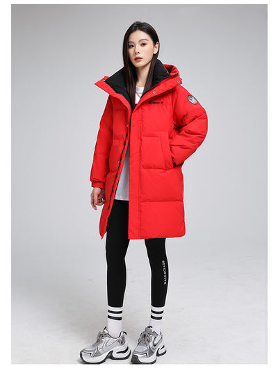 Chaqueta Acolchada Larga para Mujer Talla Grande Suelta y Cálida - Image 10