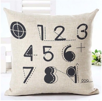 Funda de Almohada Decorativa con Letras en Blanco y Negro - Image 9