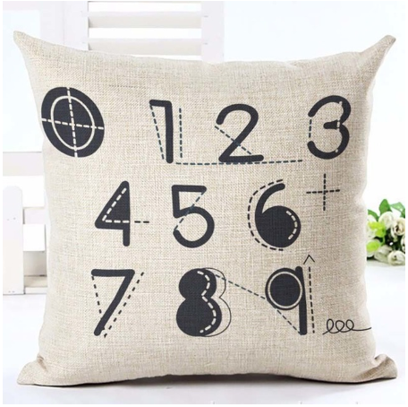 Funda de Almohada Decorativa con Letras en Blanco y Negro - Image 9