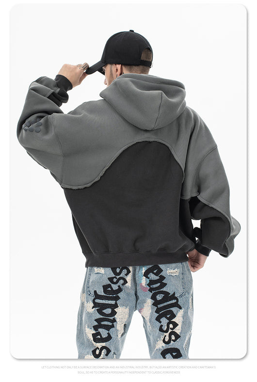 Sudadera con Capucha Acolchada de Terciopelo y Contraste de Colores - Image 10