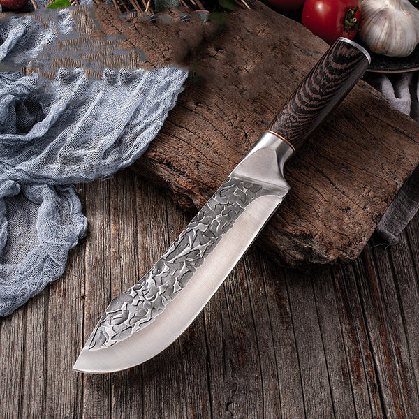 Cuchillo de Acero Inoxidable Martillado para Carne y Barbacoa Estilo Yangjiang - Image 4