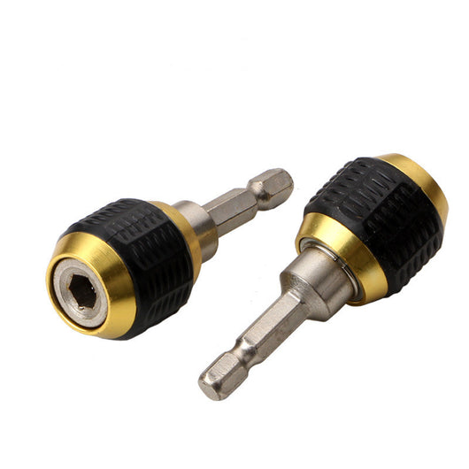60mm quick-change hexagon handle joint with black rubber grip and gold-colored metal for power tools. - Image 4