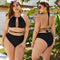 Bikini Talla Grande 5XL Negro de Cintura Alta Reductor de Abdomen