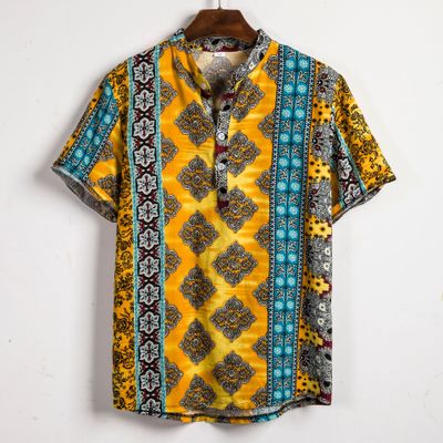 Camisa Casual de Flores para Hombre - Manga Corta