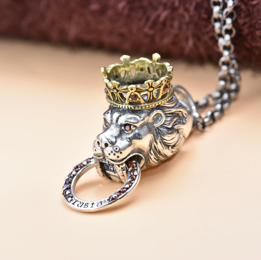 Dije Llavero León Vintage en Plata S925