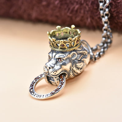 Dije Llavero León Vintage en Plata S925