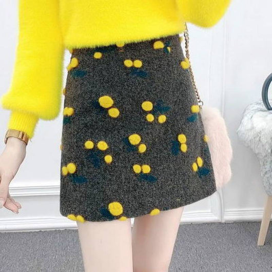 Falda Corta Estilo Occidental Lana Premium con Fragancia Delicada - Conjunto de Dos Piezas - Image 15
