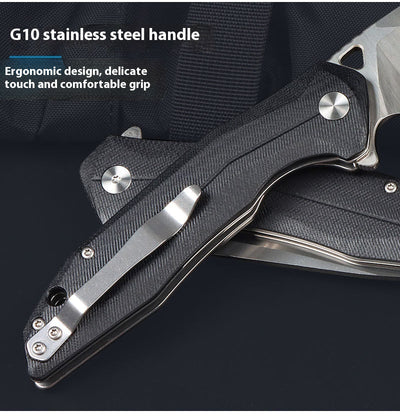 Cuchillo Plegable Táctico D2 Portátil para Autodefensa - Image 8