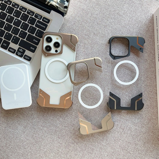 Funda Magnética Metálica sin Marco para iPhone 15 - Protección Premium