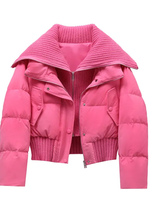 Abrigo de Algodón con Cuello Solapa Diseño Patchwork para Mujer - Image 10