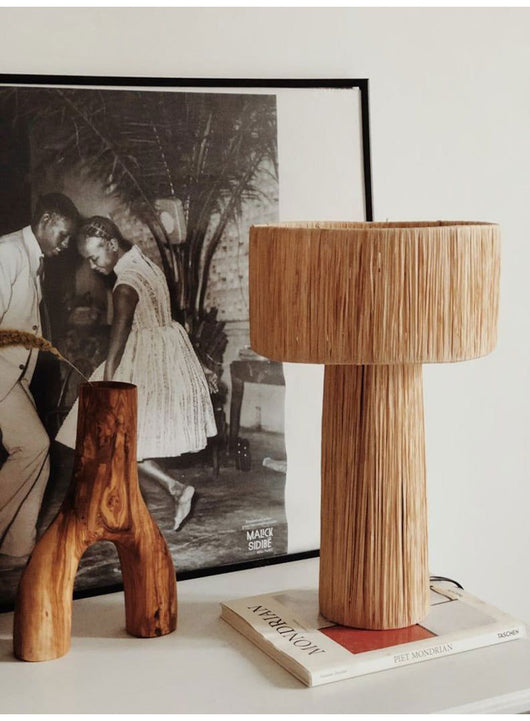 Lámpara de Mesita Retro Tejida a Mano en Ratán para Dormitorio - Image 15